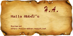 Halla Abbás névjegykártya